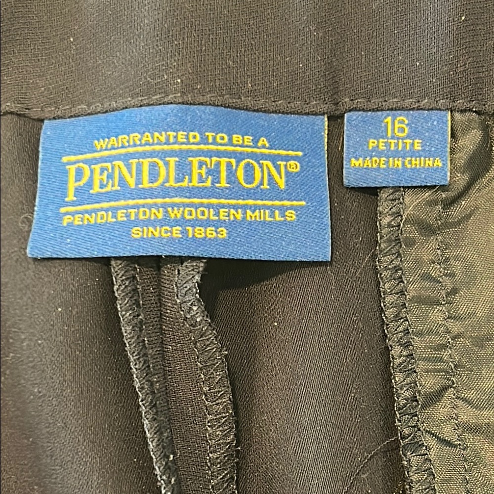 Pendleton Navy Blue Flat Front Petite Trousers - image 2